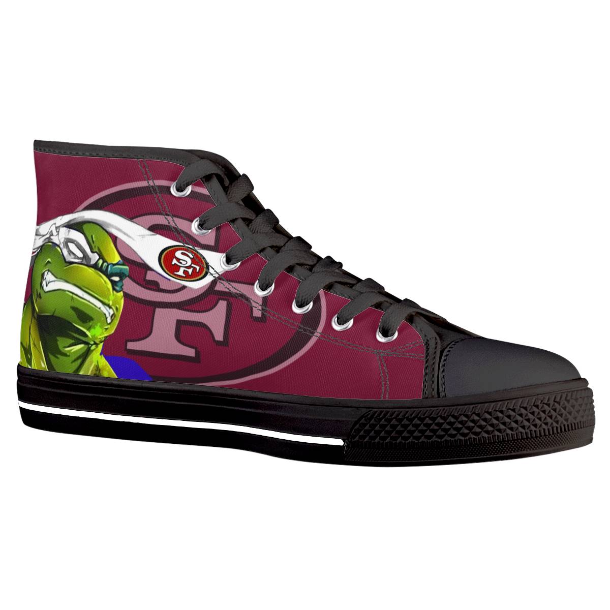 Women's San Francisco 49ers High Top Canvas Sneakers 006